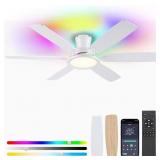 54 in. White Ceiling Fan with RGB LED