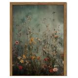 Vintage Wildflower Wall Art - Wood Framed