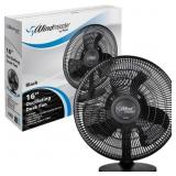 PAMI 16" Black Oscillating Table Fan, 3-Speed