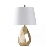 25 in. Gold Table Lamp with Brussels Shade