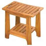 NNN 18" Teak Shower Bench with Non-Slip Feet