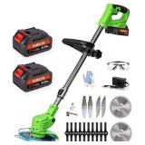 Cordless Weed Wacker, 2x4.0Ah Batteries