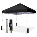 CROWN SHADES 10x10 Pop Up Canopy Tent, Black