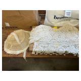 Knitted Swimsuit Coverup, lace hat W/ tie