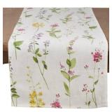 flower print water color table runner 13x30
