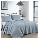 Chezmoi Kingston Queen Bedspread Set, 3-Pc Purple