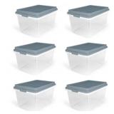 Hefty 72-Qt Hi-Rise Bin, 6pc 11 lids