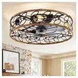 Walnut Fandelier Ceiling Fan with Lights