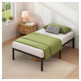 JET0 Metal Twin Bed Frame with Storage, Black