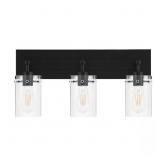 Regan 21 in. 3-Light Matte Black Vanity Light