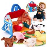 Hahaland Surprise Barn with Farm Animals Toys