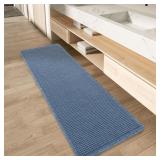 Blue Quick-Dry Washable Bath Rugs, Extra Soft