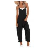 Sz L UNIANKIYA Women Jumpsuits V-Neck Overalls