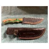 Damascus File Knife with Sheath