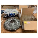 Relish Tray, Mugs, Stemware