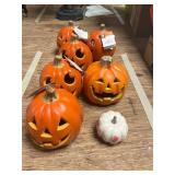 6ct Battery Operated Pumpkins, White Pumpkin