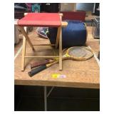 Rackets, Sleeping Bag, Fold Up Chair