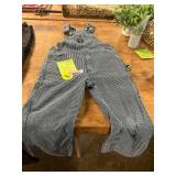 Youth Size 6 Key Brand Striped Overalls