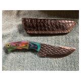 Damascus Knife with Sheath