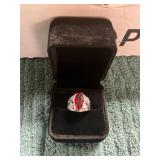 Ladies.925 Size 6 Ruby Colored Ring