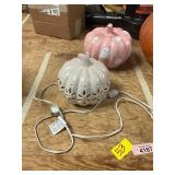Pink Ghost + Light Up Pumpkins