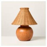 Wood Base Rattan Shade Lamp - Hearth & Hand