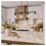 60W 4-Light Black Kitchen Pendant