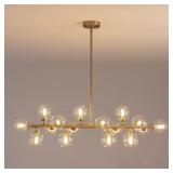 Brass Globe Sputnik Chandelier 39 in.
