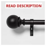 66"-120" Ball Curtain Rod - Matte Black