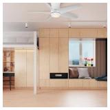 Mena 44 in. White LED Hugger Ceiling Fan