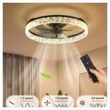 20 in. Black Smart Ceiling Fan with LED