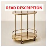 SILVER 30" Metal & Marble Cart - Hearth & Hand