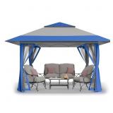 Crown Shades 13x13 One-Touch Gazebo, Blue/White
