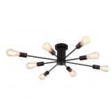 30.07 in. 8-Light Black Sputnik Flush Mount