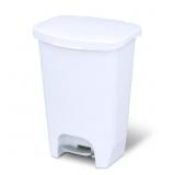 Glad 13-Gal Trash Can, Pedal, White