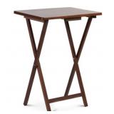 PJ Wood TV Tray Set, Solid Wood, Honey Oak