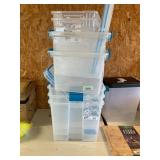 Sterilite totes, 5 w/lids 2 w/o lids misc sizes