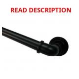 120"-170" Pipe Curtain Rod Matte Black
