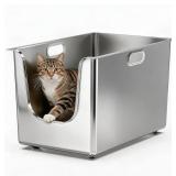 Stainless Steel Litter Box, XL with Wheels
