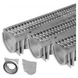 Trench & Driveway Channel Drain - 3 Pack