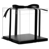 XININSUN Tall Cake Boxes, Clear 12x12x10in