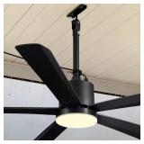 54" Black Outdoor LED Ceiling Fan