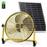 ZHULI 18" Solar Fan, Rechargeable Floor Fan