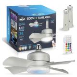 Indoor Nickel Ceiling Fan with Remote RGB LED