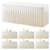 Spandex Ivory Table Cloth 6ft Table (6 Pack)