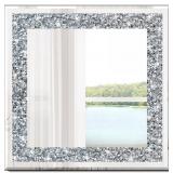qmdecor Crystal Sparkly Silver Mirror 20x20 in