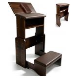 Adjustable Folding Prayer Bench with Book Rack