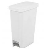 Sterilite Slim Step-On Trash Can 11-Gal White