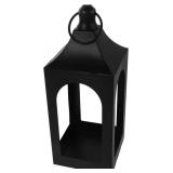Vintage Iron Lantern Decor with Arched Frame