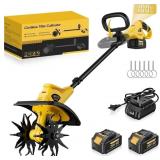 20V Cordless Tiller, 12" Width, 360RPM